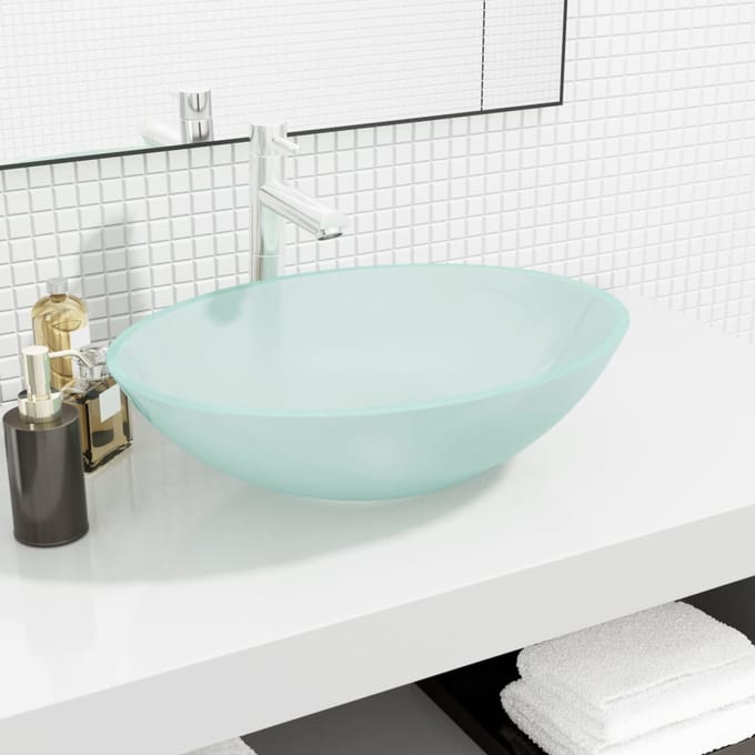 vidaXL - Wasbak - 50x37x14 - cm - glas - mat