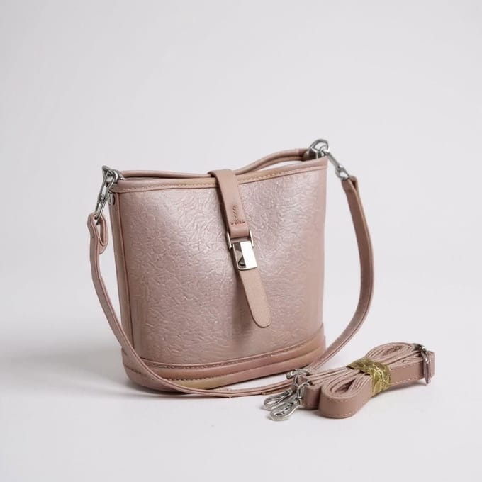 TK-S Handtas-Kleine schoudertas-crossbodytas, accent stiksel, roze