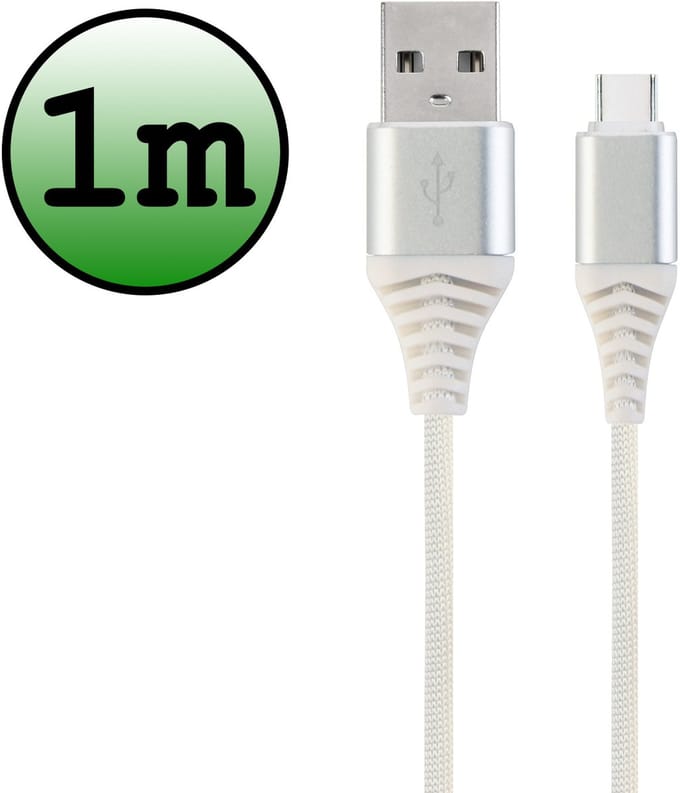 USB C Oplader - USB C Kabel - USB C naar USB A Kabel 1 meter - Wit