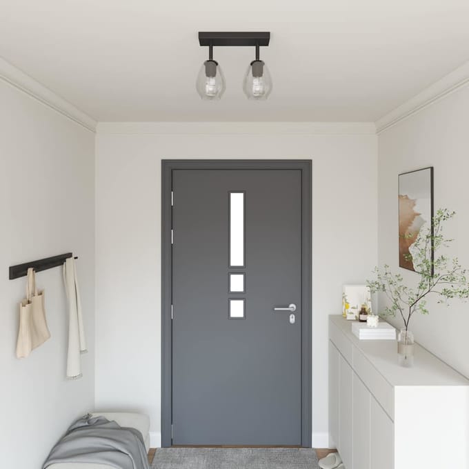 vidaXL Plafondspot Zwart 33 x 13 x 26 cm Glas en Metaal