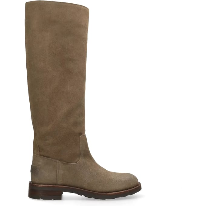 Shabbies Alyd Tuba Laarzen - Suède - Dames - Taupe - Maat 37