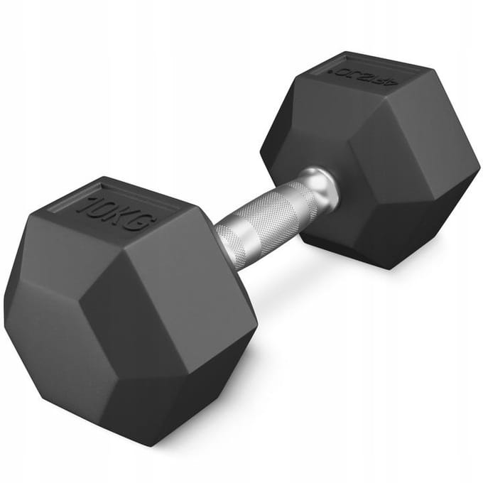 Halter 10kg - Rubberen Gietijzeren Dumbbell voor Krachttraining