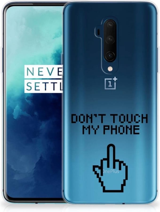 OnePlus 7T Pro Silicone-hoesje Finger Don't Touch My Phone