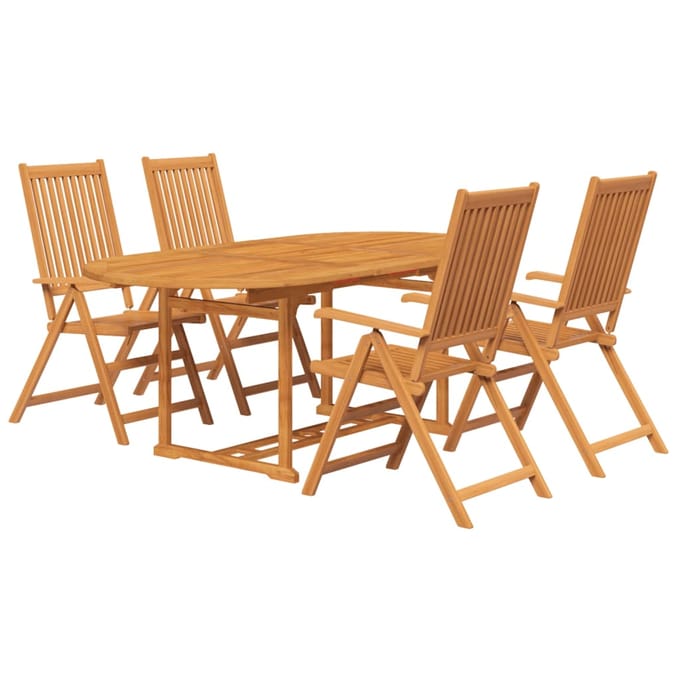 vidaXL - 5-delige - Tuinset - massief - acaciahout - 150-200 - cm