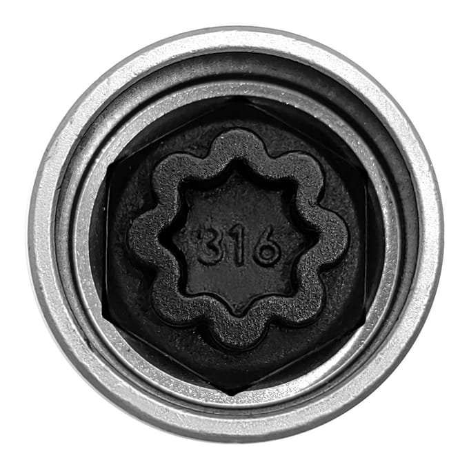 Vervanging voor Mercedes Benz Security Master Vergrendelende Wielmoersleutel 321 Antidiefstal Schroefdop 316 zilver