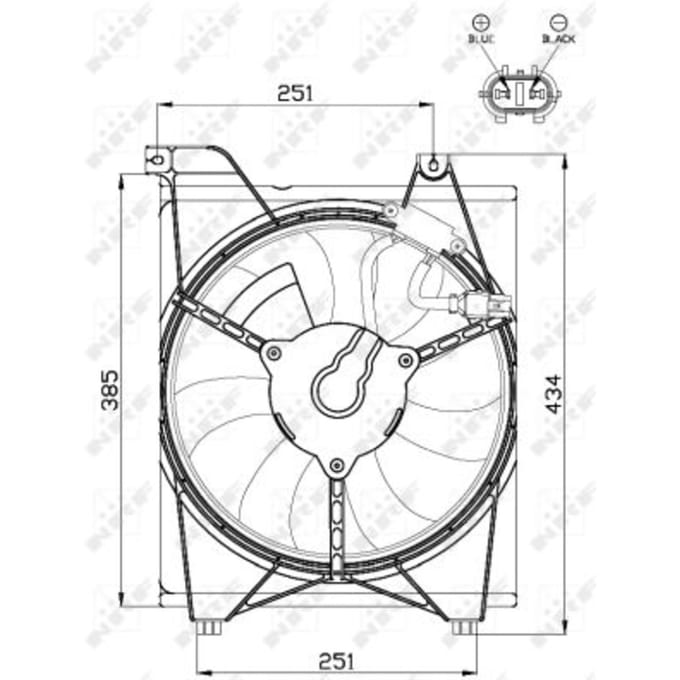 Koelventilatorwiel, motorkoeling NRF 47515
