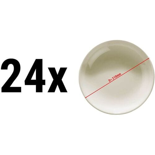 GGM Gastro (24 Stück) TEOS - Teller - tief - Ø 210mm - Creme Crème