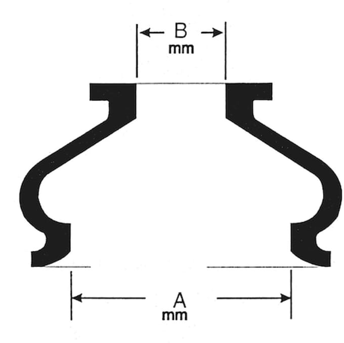 Wurth - Universele asmanchet - Universele rubberen stofkappen met 2 ringen x 25 st Lengte 40 mm