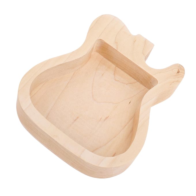Gitaarplectrum Doos Esdoornhout Gitaarvorm Compact Plectrum Opberg Houder voor Oefening beige