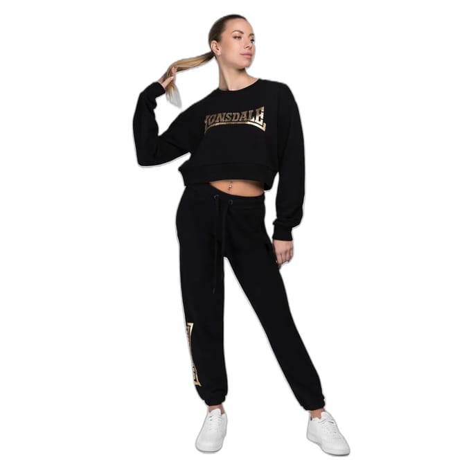 Lonsdale dames-sweatshirt Culbokie met ronde hals, cropped