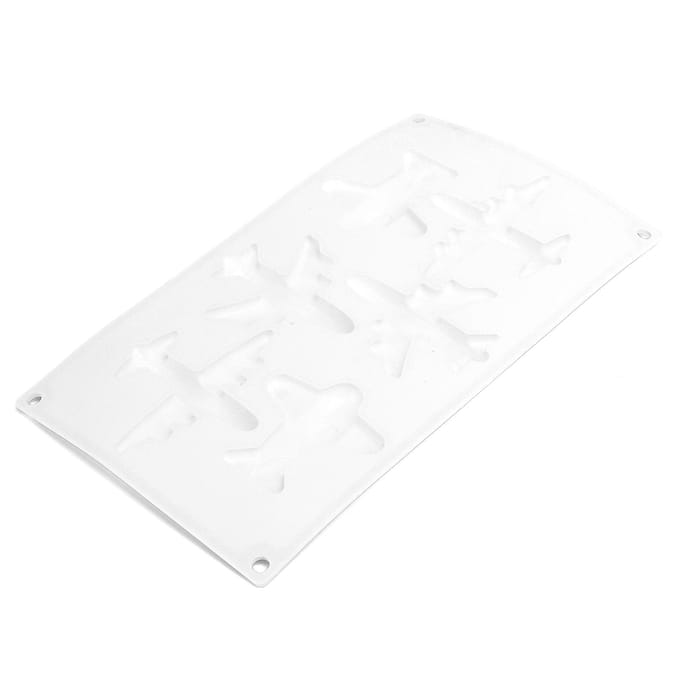 6 Vakken Vliegtuigvorm Vorm Siliconen Bakvorm voor Chocolade Cake Decoratie Vorm voor Keuken Thuis white