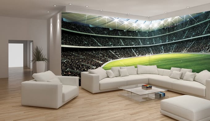 Fotobehang Vlies Voetbal | Groen | GROOT 624x219cm