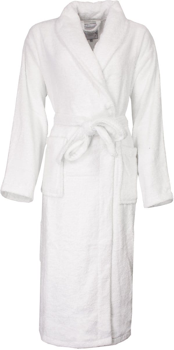 Tenderness Dames Badjas - 100% Katoen - Sjaalkraag - Wit - Maat M