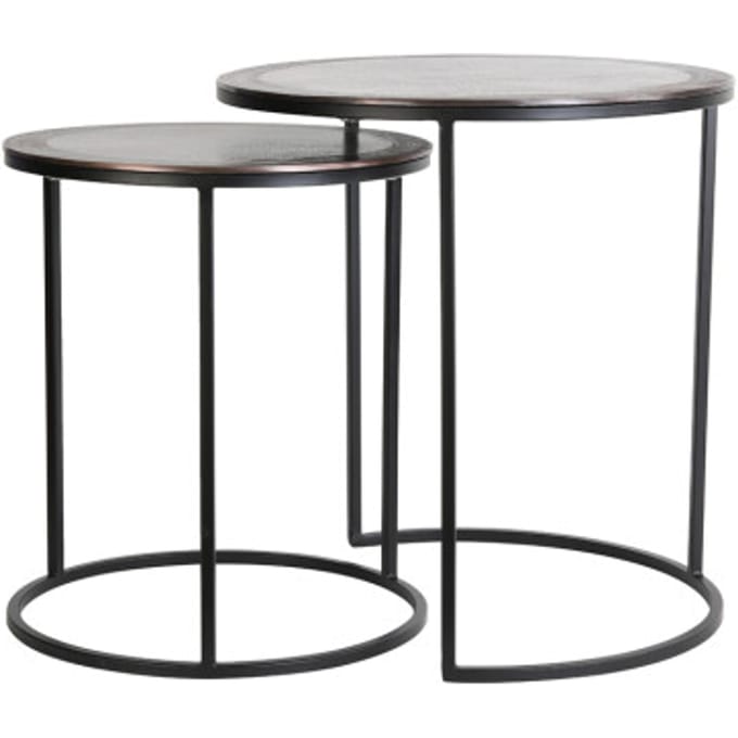 Light & Living - Bijzettafel TALCA - Ø50x52cm - Brons - Set van 2