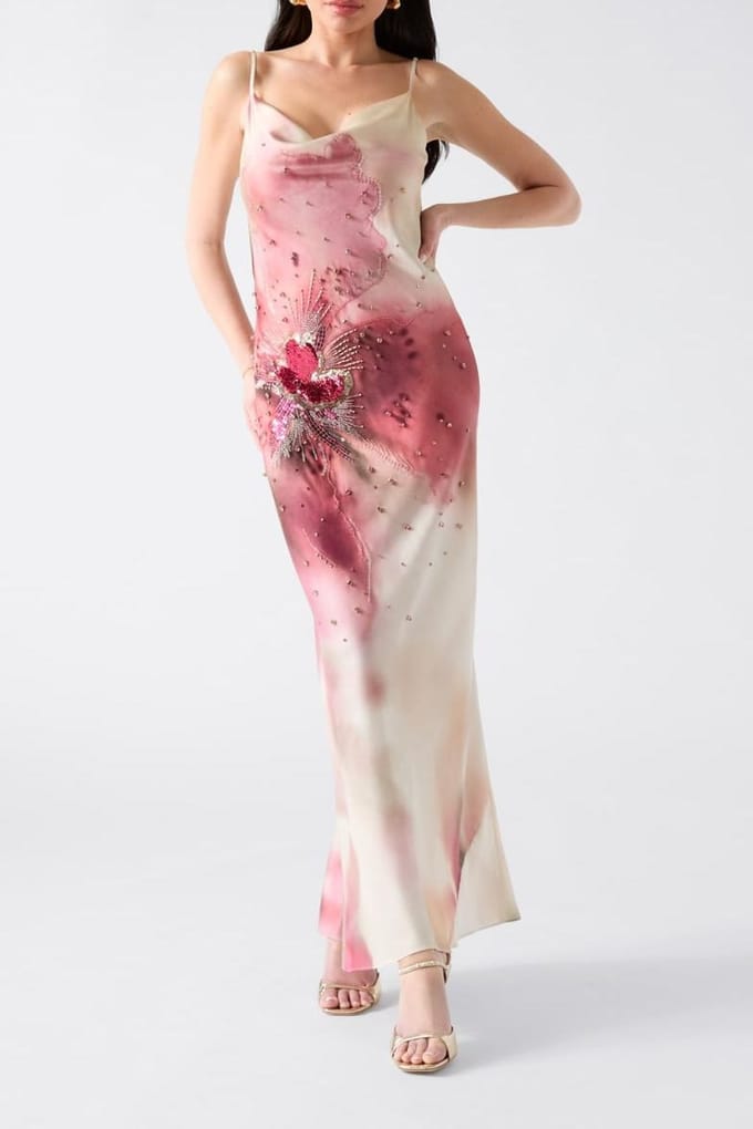 GUESS Sara Long Dress Blossom Charm Größe: 46 | Maxikleider Outlet | Damen