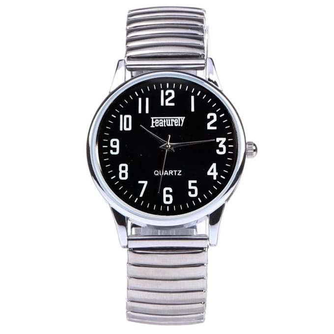 Fako - Horloge - Rekband - Featurely - 40mm - Zilverkleurig - Zwart