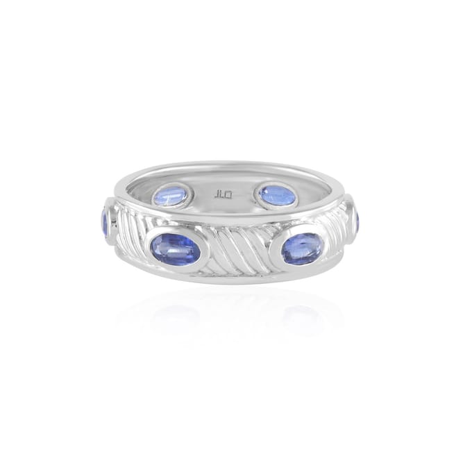 Nepalese kyaniet platina zilveren ring