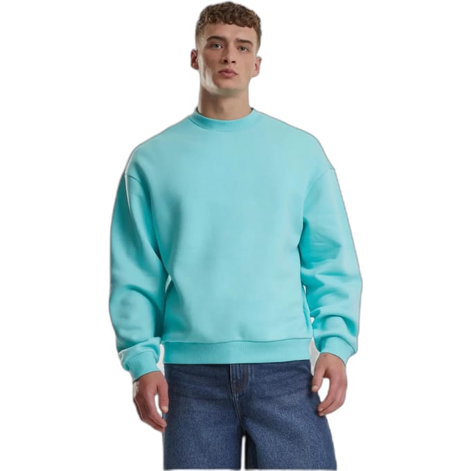 Urban Classics - Fluffy Crewneck sweater/trui - S - Blauw