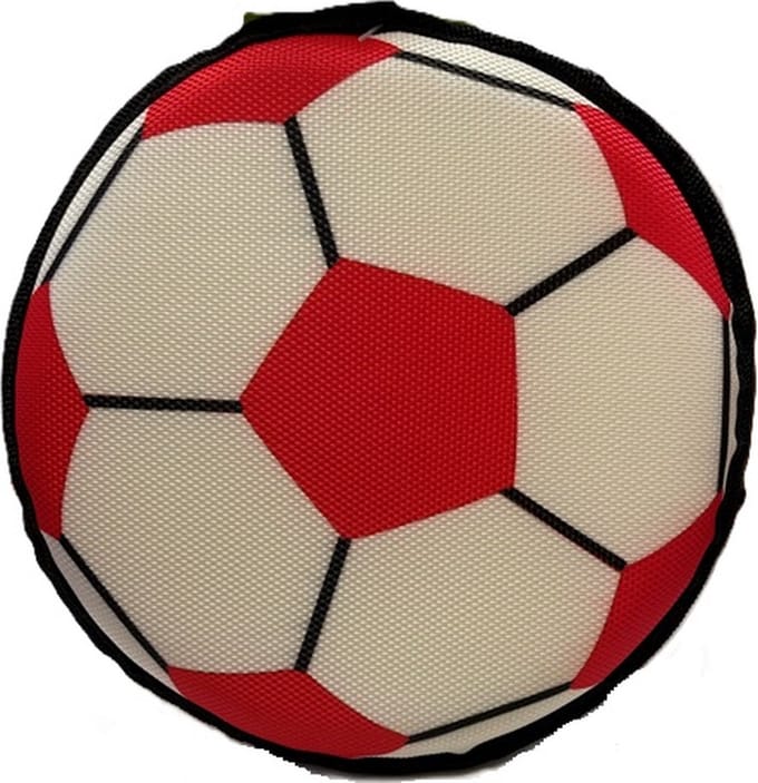 hondenspeelgoed-frisbee met piep-diameter 20cm-rood wit-Animal King