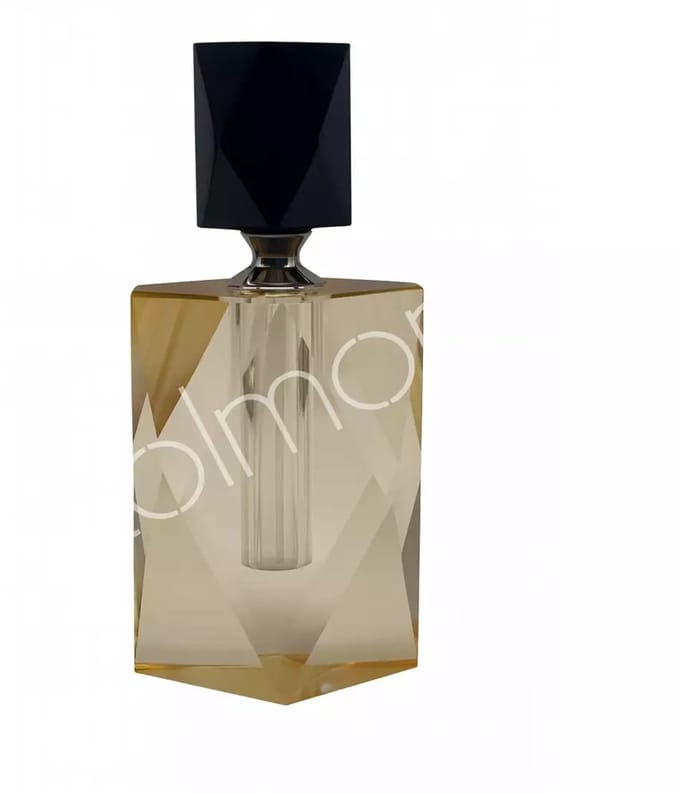 Colmore-Decoratieve parfumfles-orange/black-crystal glass 5x8x18cm