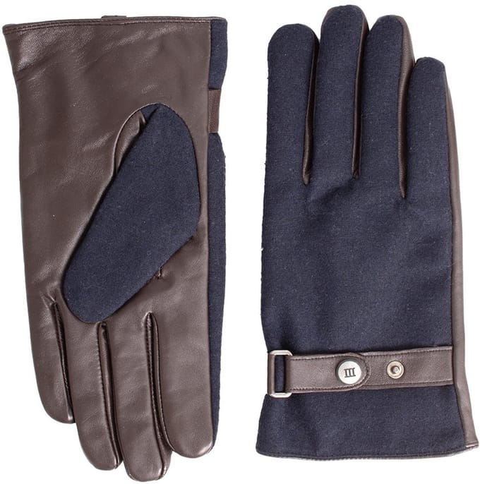 BEPPIE | Flanellen uni handschoenen | Navy