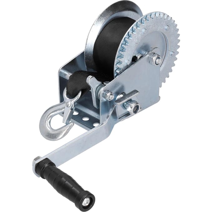 Treuil Robuste 1200LBS avec Sangle 8M Treuil à Câble à Manivelle pour Remorque de Bateau