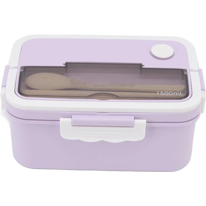 1500ml Lunchbox Hittebestendige Plastic Bento Box Draagbare Lunchcontainers met Stokjes Lepel