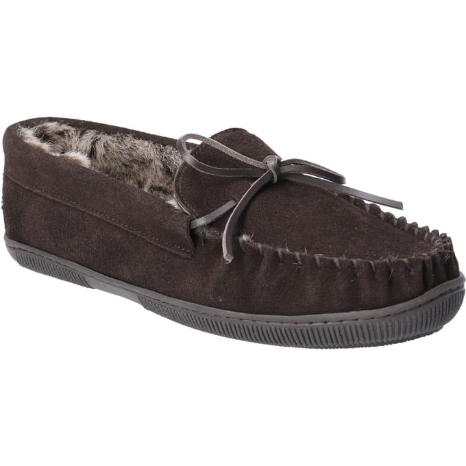 Hush Puppies Heren Ace Slip On Leren Slipper (Chocolade)