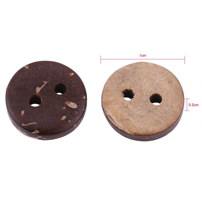 400 Stuks Natuurlijk Bruin Kokosnootschelp 2 Gaten Naaiknopen Scrapbooking Decor Accessoires 10mm