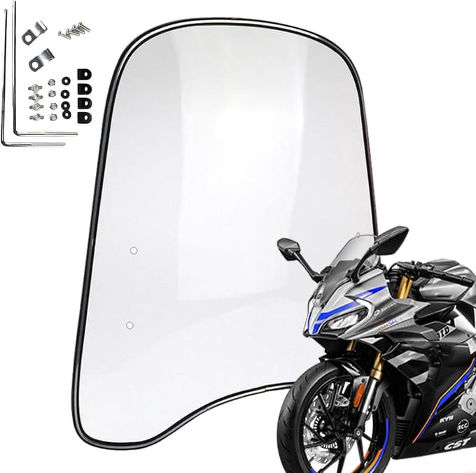 Scooter Voorruit - Motor Windscherm - Comfortabele Rit - Onbreekbaar Polycarbonaat - 46 x 425 cm - Transparant