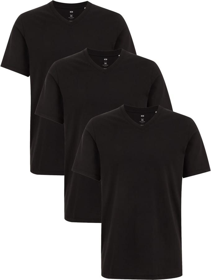 WE Fashion Heren T-shirt van 100% katoen, 3-pack