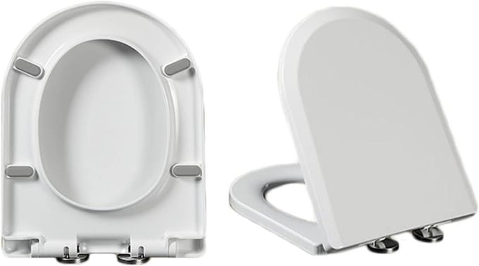 Toiletbril - WC-bril zitting - Stil Sluiten - Snelsluiting - 35.5*44cm - Wit