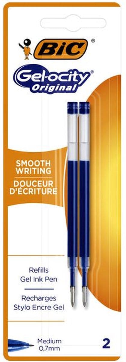 Gelschrijvervulling Bic tbv diverse gelpennen blauw M à 2st | 20 stuks