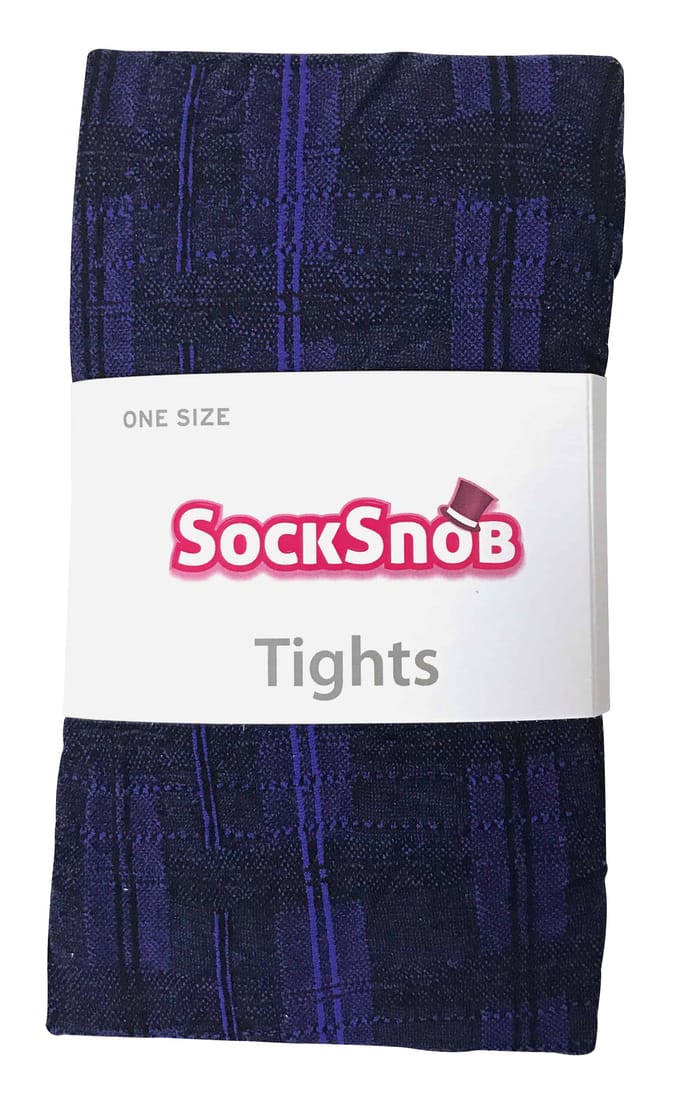 Sock Snob Dames80 denier ondoorzichtig patroon panty's - Skye Blauw