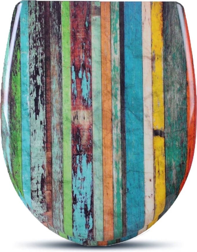 Bolt Edge Toiletbril - Met print - Antibacterieel - Softclose - Universeel ontwerp
