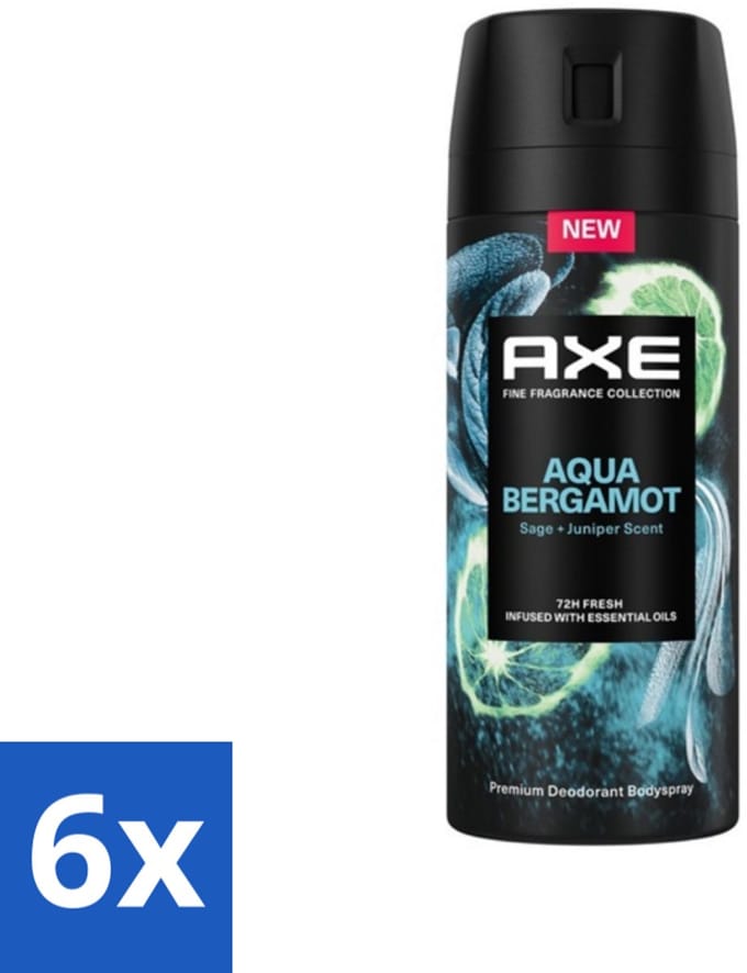 Axe - Deodorant - Spray - Aqua Bergamot - 150ml x 6