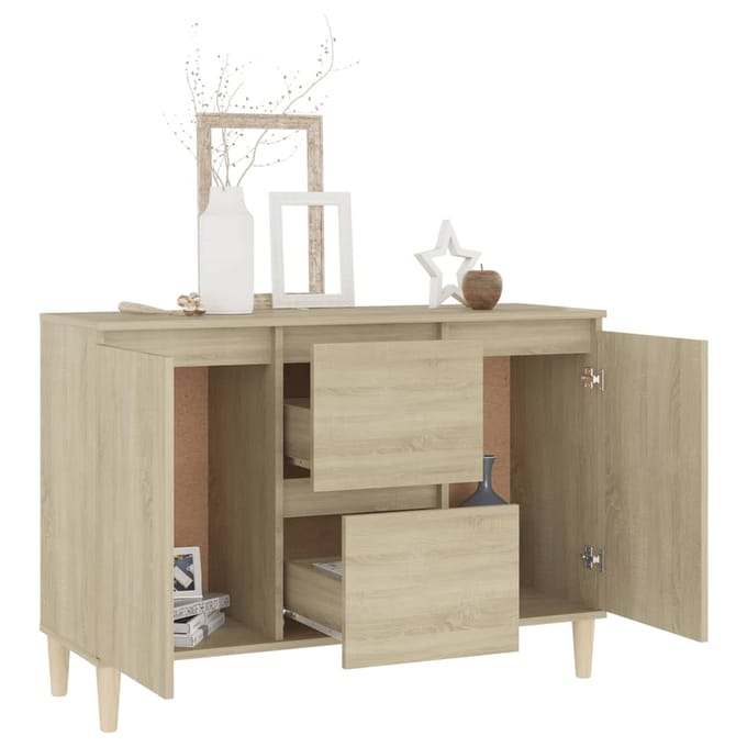 vidaXL - Dressoir - 101x35x70 - cm - bewerkt - hout - sonoma - eikenkleurig
