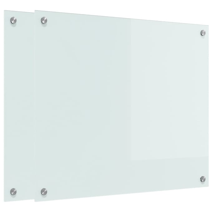 vidaXL - Keukenachterwand - 2 - st - Wit - 70 - x - 60 - cm - gehard - glas