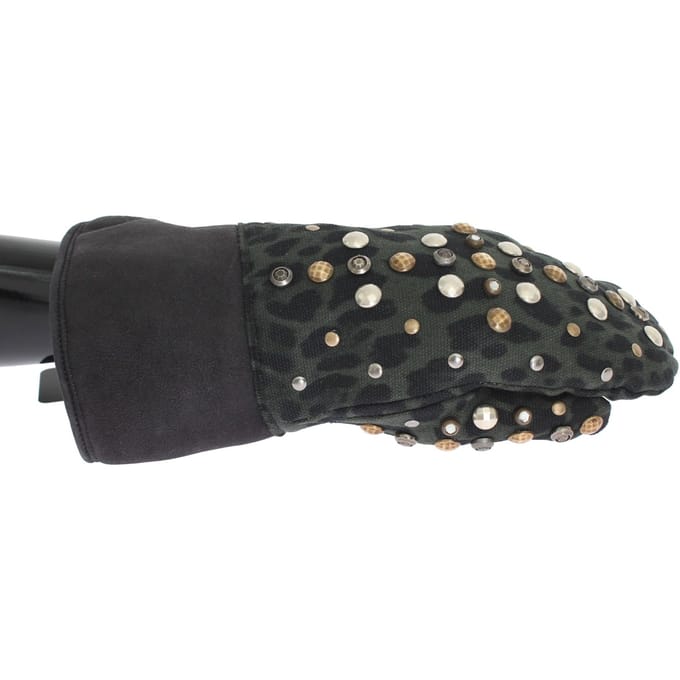 Luipaardprint Studs Handschoenen
