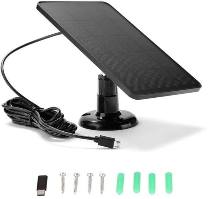 Dailygoody - Zonnepaneel voor Beveiligingscamera - 5V 4W - Ip65