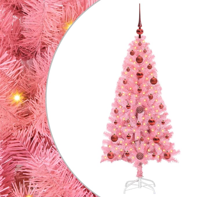 vidaXL - Kerstboom - Roze - 120 - cm - PVC