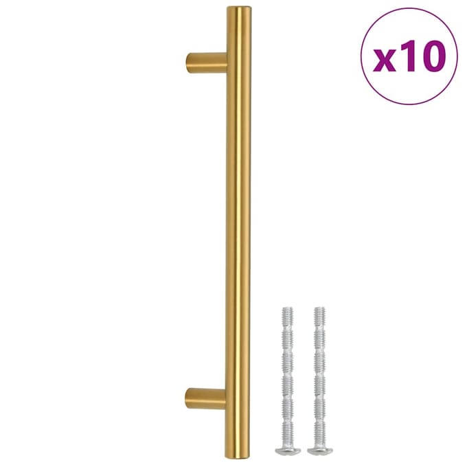vidaXL - Handvatten - 10 - st - hartafstand - 160 - mm - totale - lengte - 224 - mm - goud
