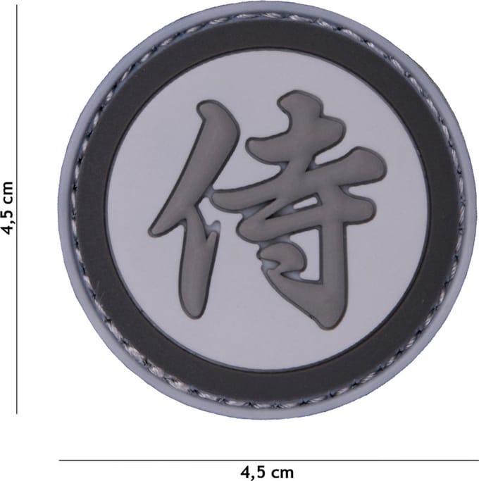Embleem 3D PVC Samurai licht grijs