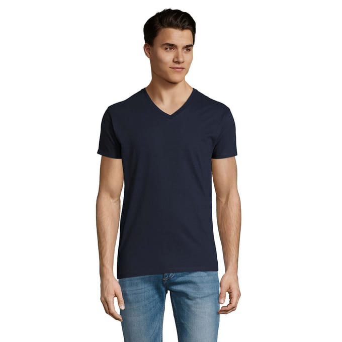 SOLS Heren Imperial V Hals T-shirt (Franse marine)