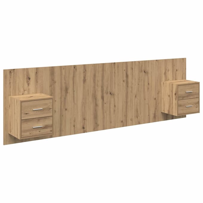 vidaXL - Hoofdeinde - Met - Kast - 3 - st - Artisan - Eiken - Bewerkt - hout