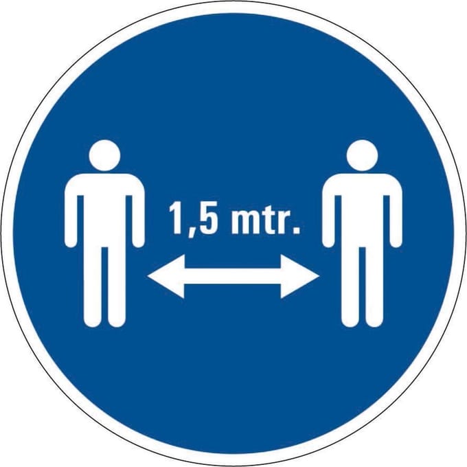 1,5 meter afstand houden verplicht sticker 400 mm