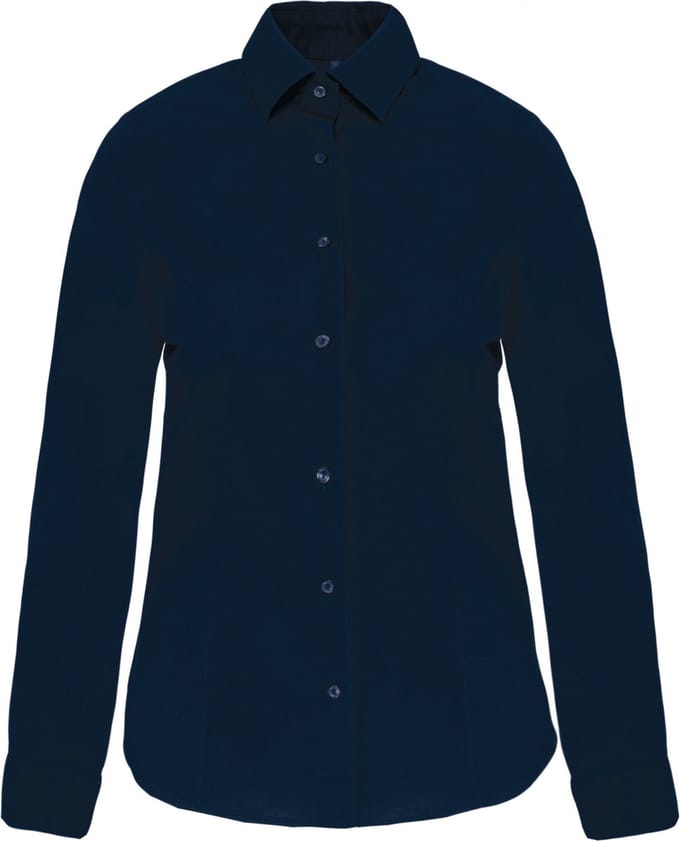 Kariban Dames stretch blouse lange mouwen K530 - Navy - M