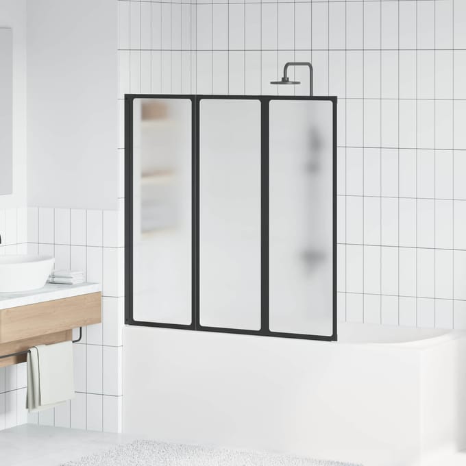 vidaXL - Douchescherm - Zwart - 120 - x - 2 - x - 117 - cm - Aluminium - en - PP