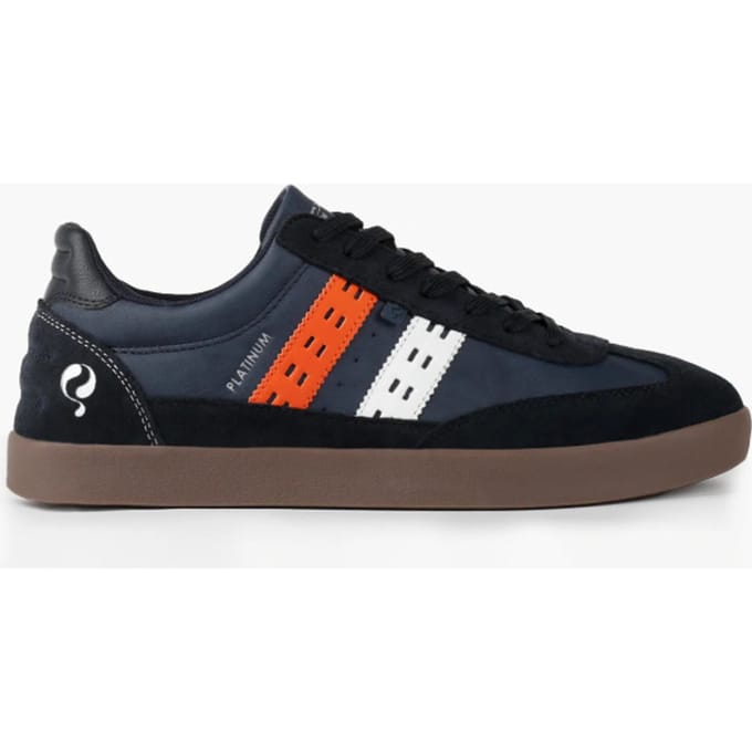 Q1905 Sneaker platinum donkerblauw/oranje/wit