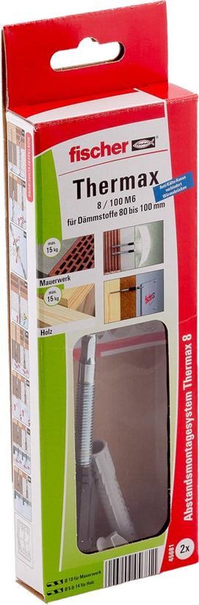 Fischer Plug Voor Afstandsmontage Thermax Metaal - Diameter 8 Mm - 2 Stuks